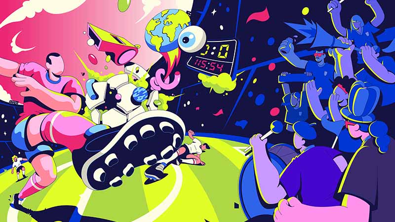 Artwork by Alejandro Parrilla from Spain, created for Visa’s Reimagine FIFA World Cup 2026 collaboration.