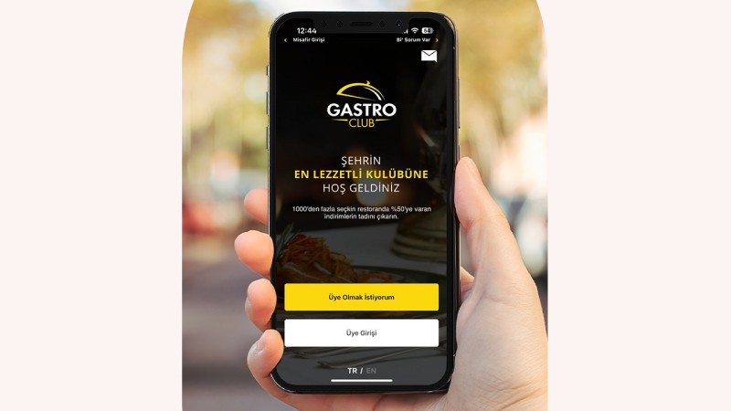 Gastro club app on a phone